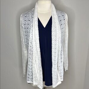 NWT White Open Knit  Women's Cardigan